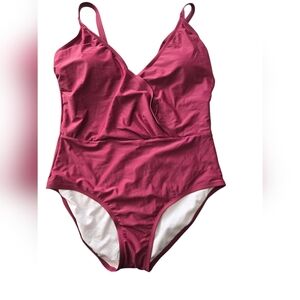 NWT Aqua Couture Wine One Piece Swimsuit Size 1X